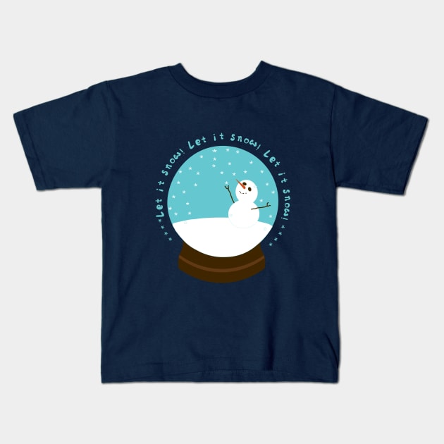 Snow Globe: let it snow! Kids T-Shirt by candhdesigns